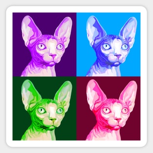 Pop Art Sphynx Cat Portrait Sticker